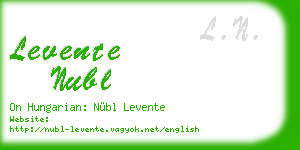 levente nubl business card