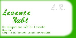 levente nubl business card